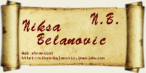 Nikša Belanović vizit kartica
